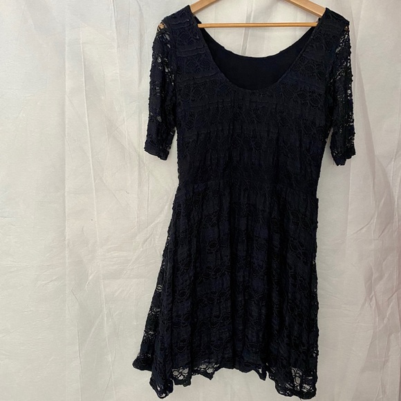 Navy Blue Lace Dress Juniors Size XL - Picture 9 of 10